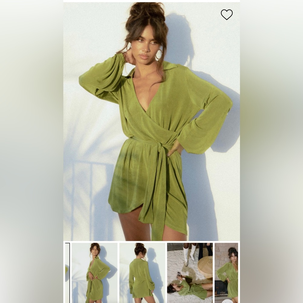 Princess Polly Green Long Sleeve Dress
